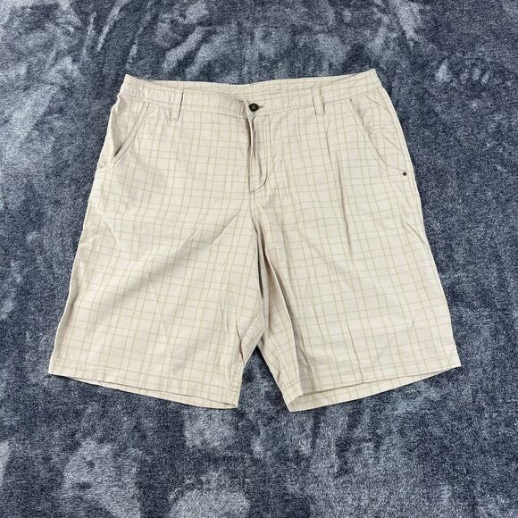 lululemon athletica Other - Lululemon Plaid Chino Golf Shorts Men's 38 10.5" Inseam Beige Nylon Spandex